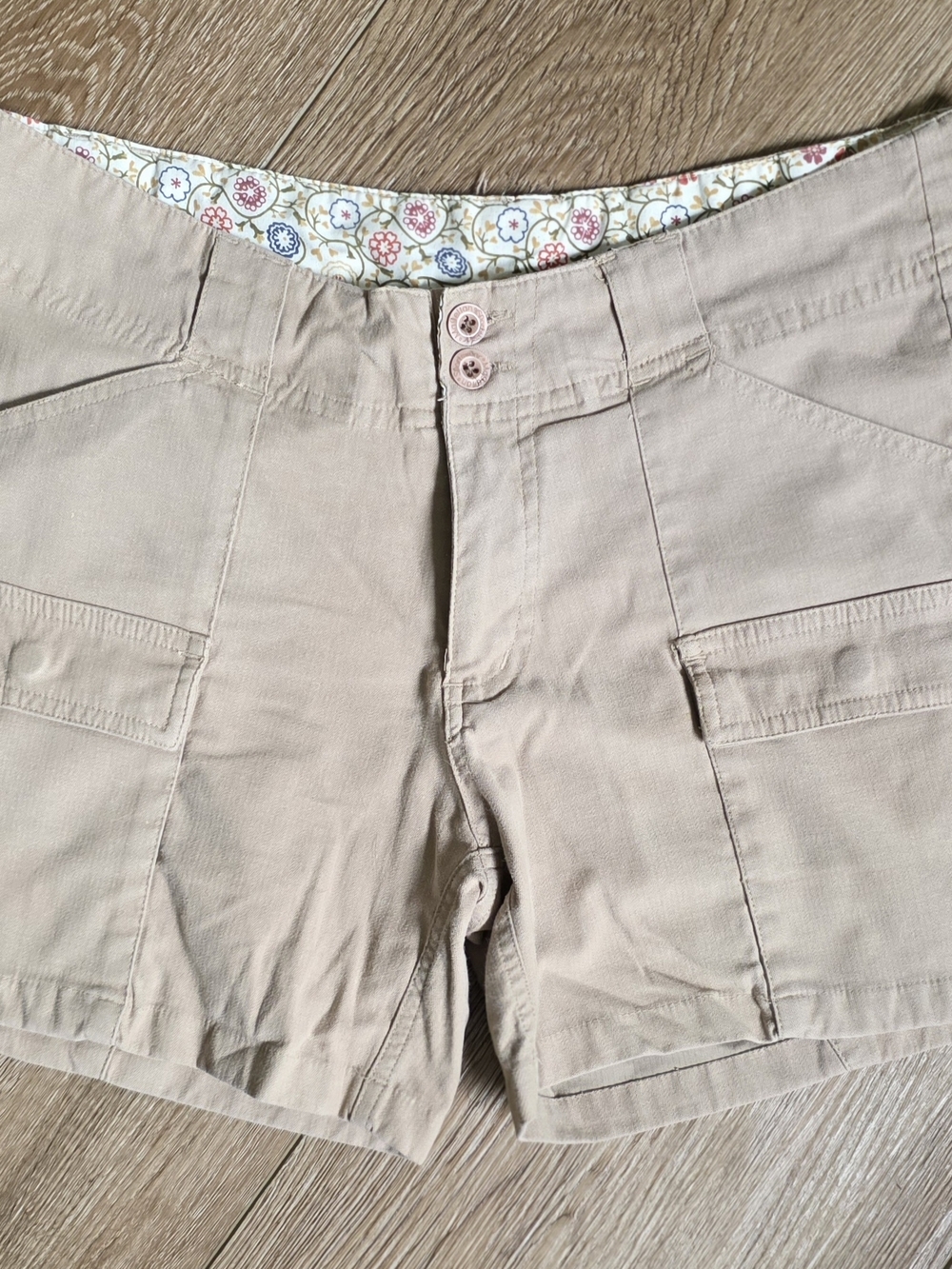 Magellan Outdoors Floral-Trim Khaki Shorts